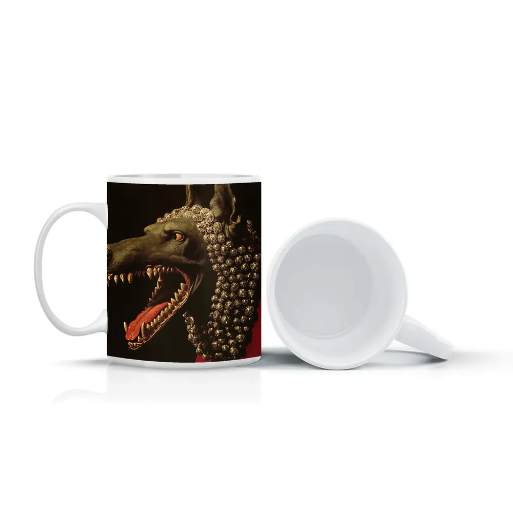 Dark Wolf Head Gold Jewels Dark Background – Mugs