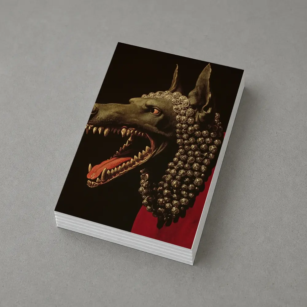 Dark Wolf Head Gold Jewels Dark Background – Postcards