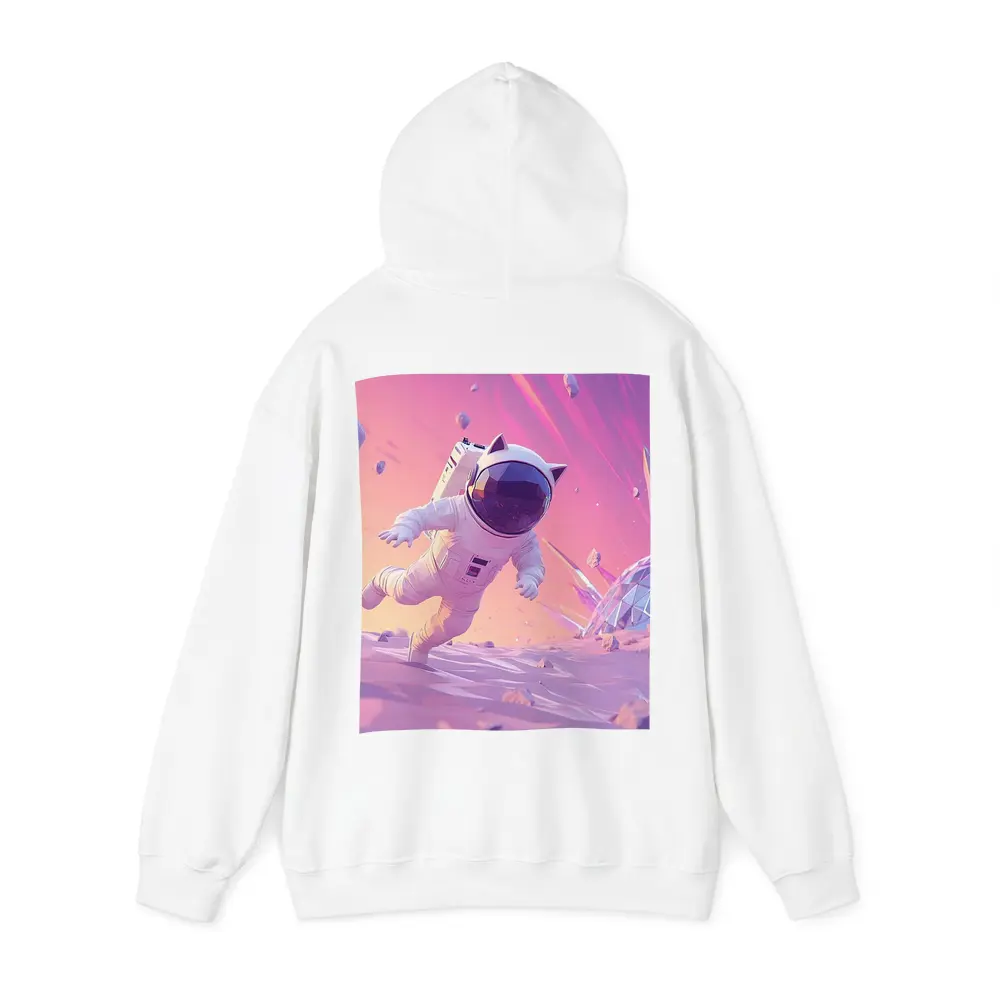 Cartoon Astronaut Cat Running On Alien Planet – Hoodies
