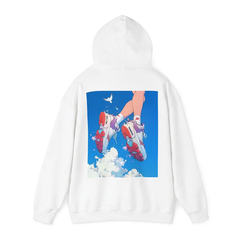 Nike Sneakers Floating Above Blue Sky – Hoodies