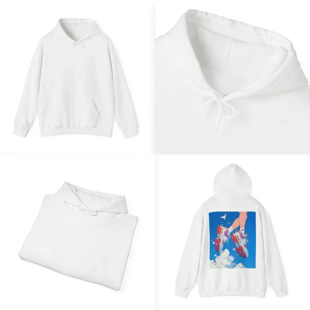 Nike Sneakers Floating Above Blue Sky – Hoodies