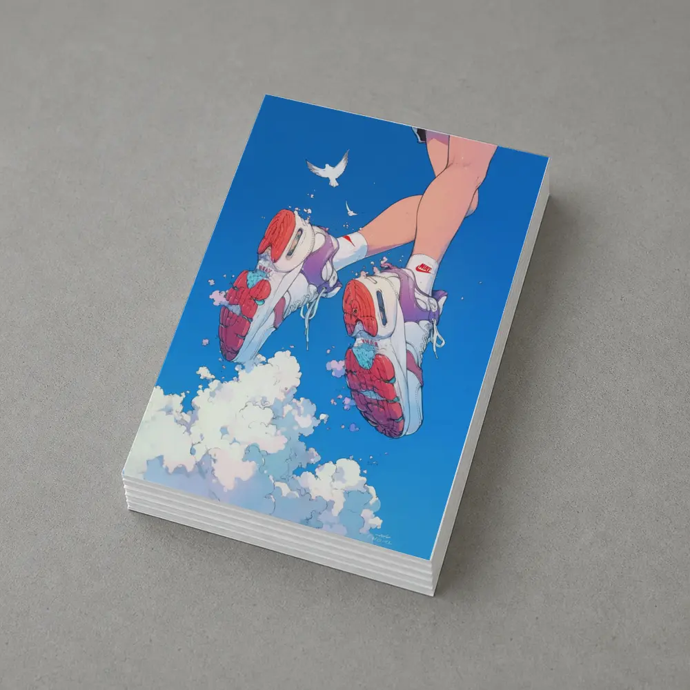 Nike Sneakers Floating Above Blue Sky – Postcards