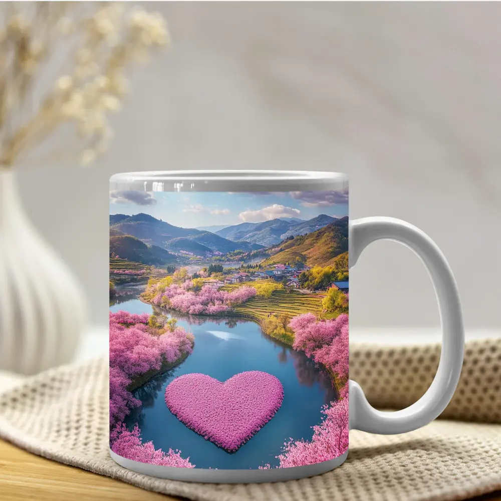 Cherry Blossom Heart River Japanese Valley – Mugs