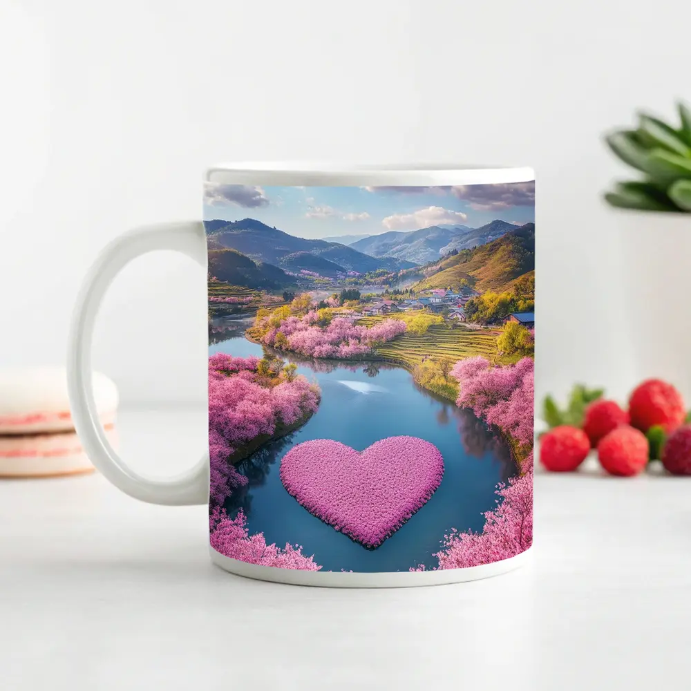 Cherry Blossom Heart River Japanese Valley – Mugs