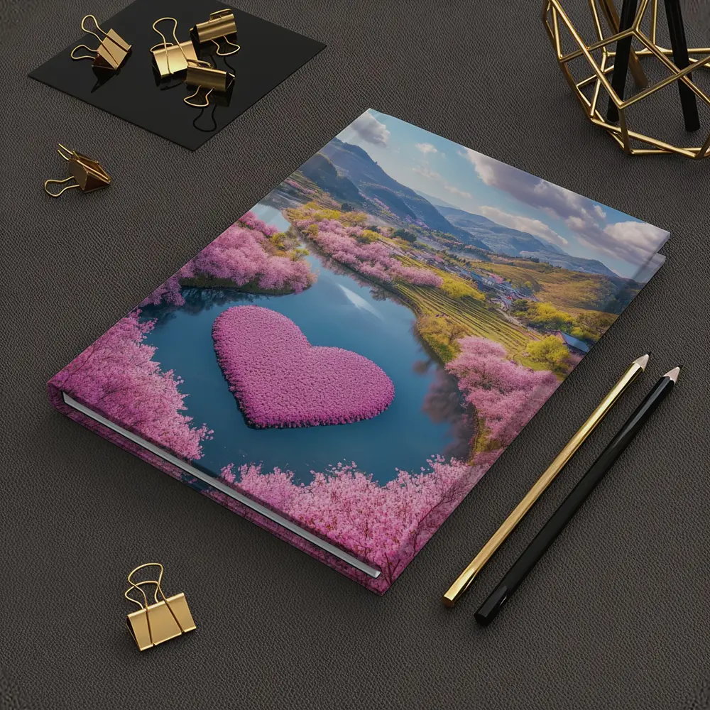Cherry Blossom Heart River Japanese Valley – Notebooks