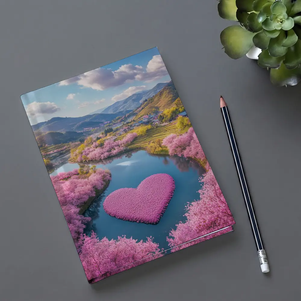 Cherry Blossom Heart River Japanese Valley – Notebooks