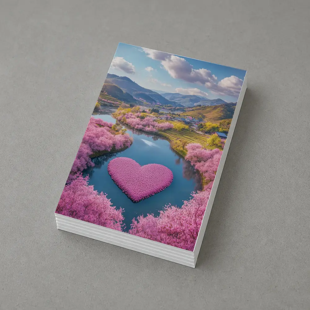 Cherry Blossom Heart River Japanese Valley – Postcards