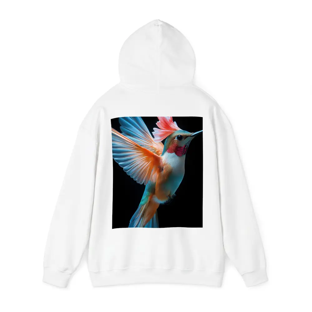 Colorful Hummingbird Flying on Black Background – Hoodies