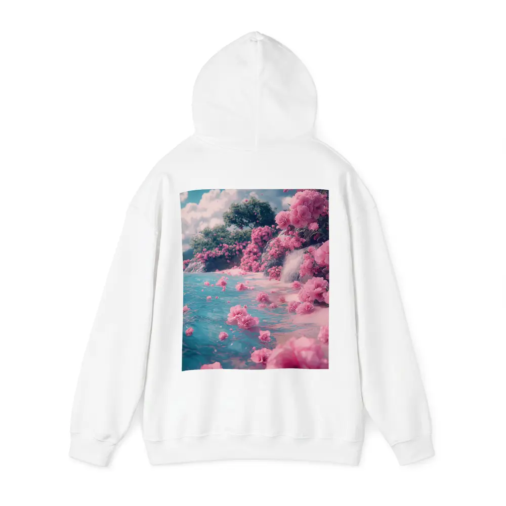 Pink Roses Floating on Turquoise Water – Hoodies