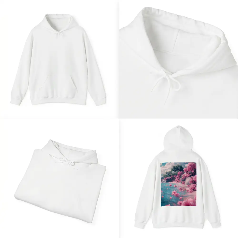 Pink Roses Floating on Turquoise Water – Hoodies