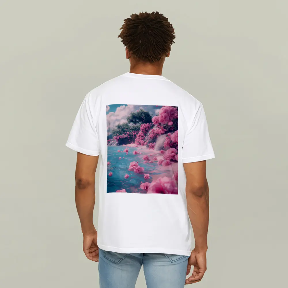 Pink Roses Floating on Turquoise Water – T-Shirts