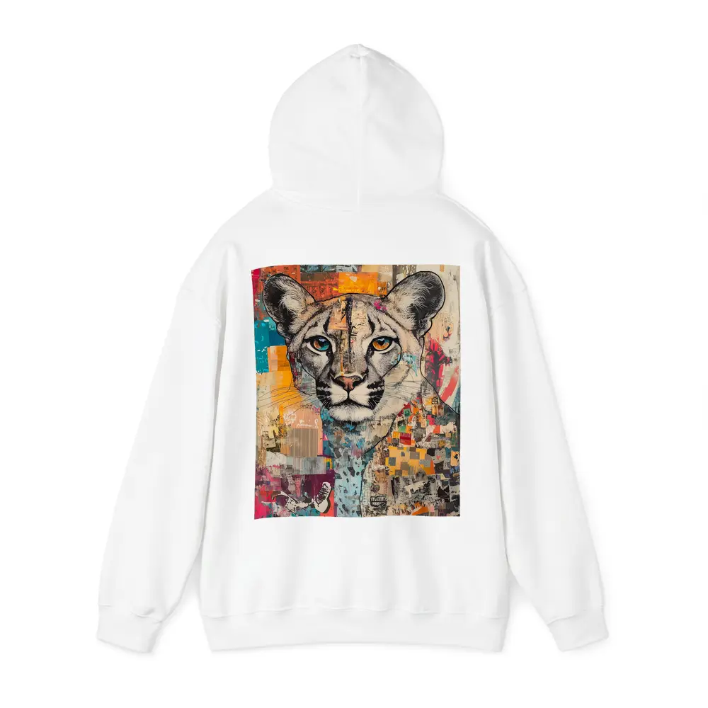 Cougar Portrait Colorful Collage Street Art – Hoodies