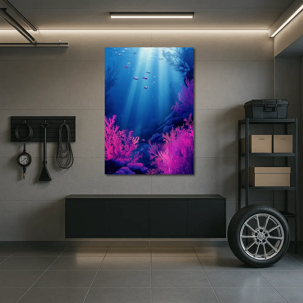 Underwater Coral Reef Blue Ocean Scene – Wall Art