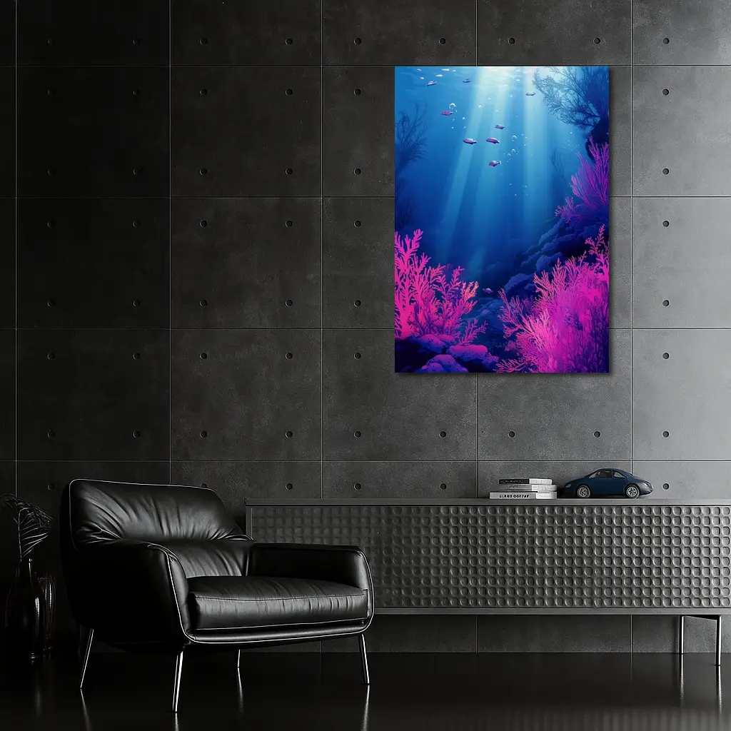 Underwater Coral Reef Blue Ocean Scene – Wall Art