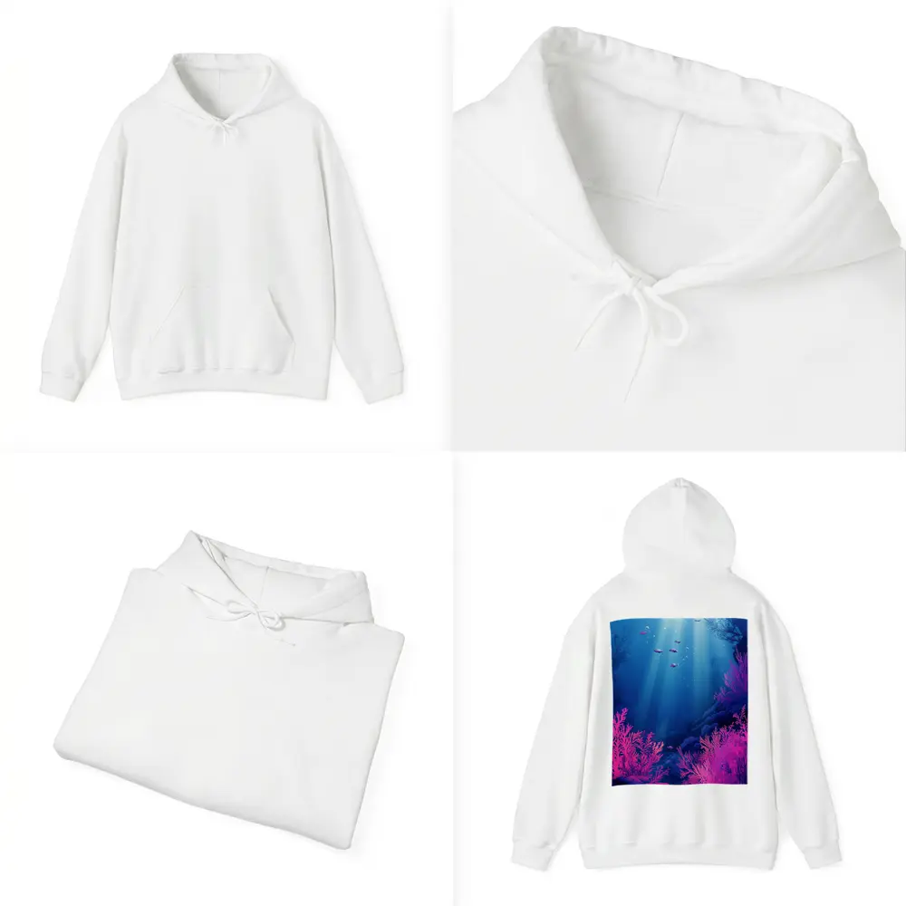 Underwater Coral Reef Blue Ocean Scene – Hoodies