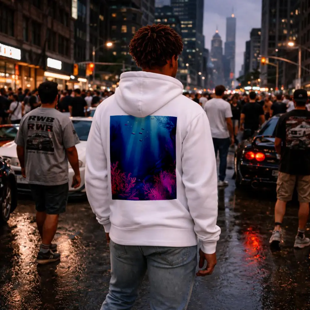 Underwater Coral Reef Blue Ocean Scene – Hoodies