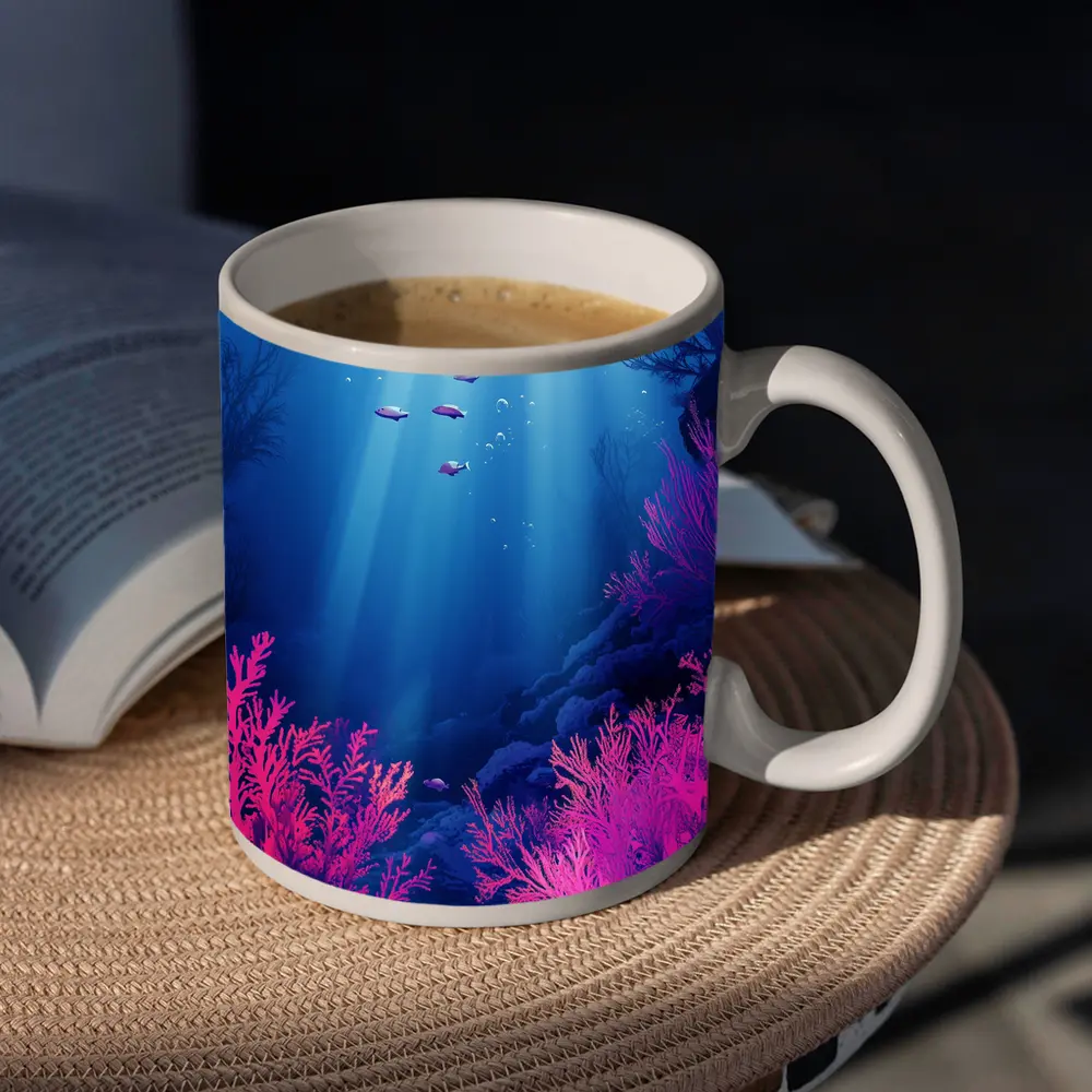 Underwater Coral Reef Blue Ocean Scene – Mugs