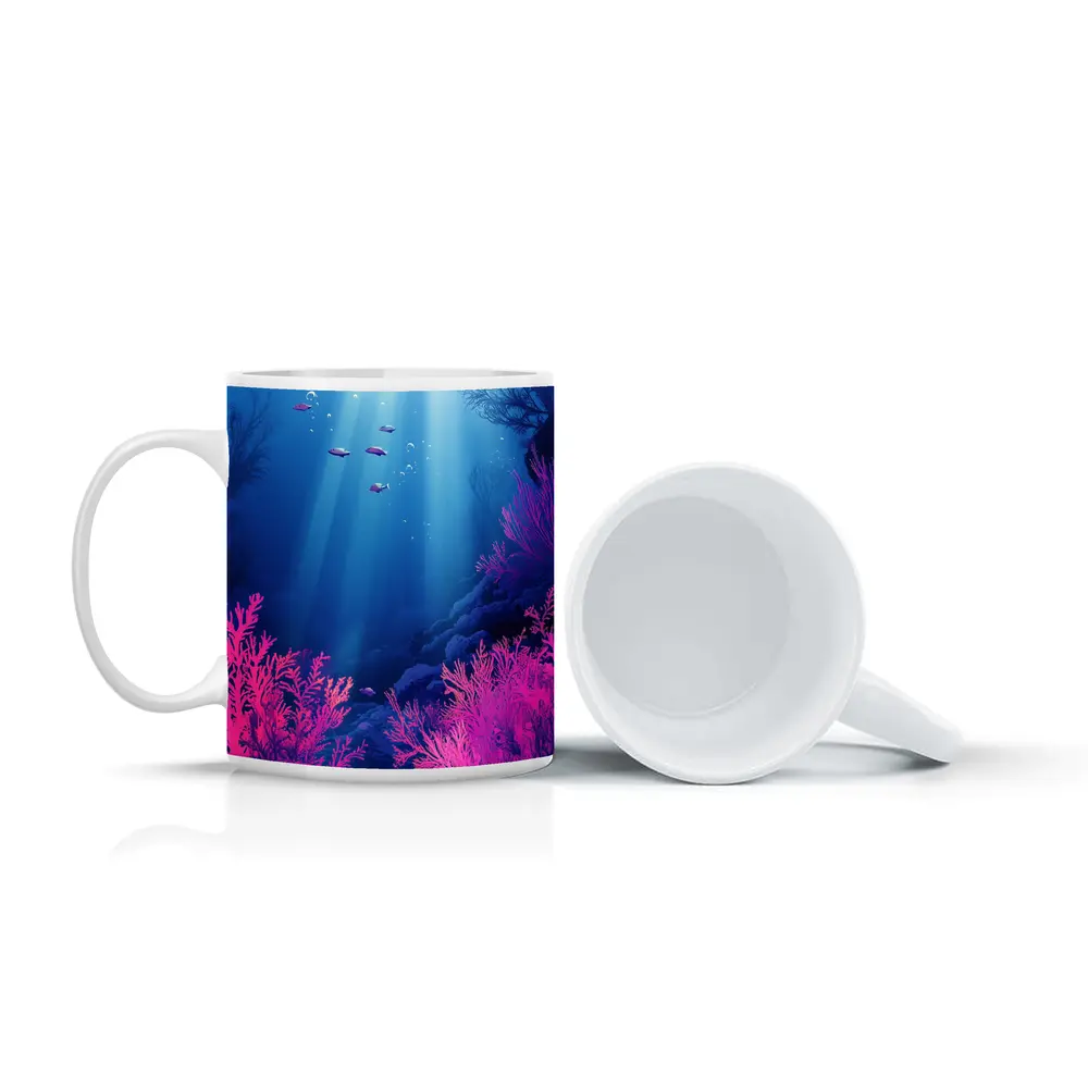 Underwater Coral Reef Blue Ocean Scene – Mugs