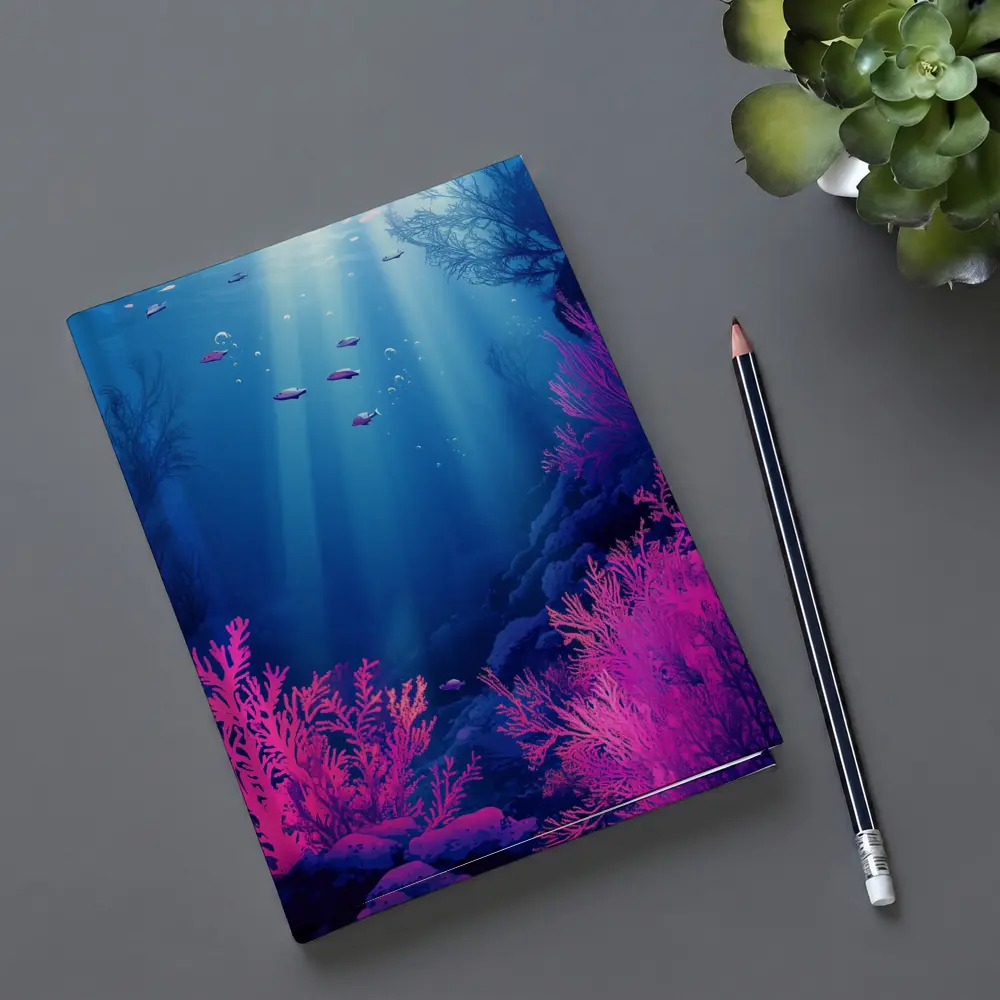 Underwater Coral Reef Blue Ocean Scene – Notebooks