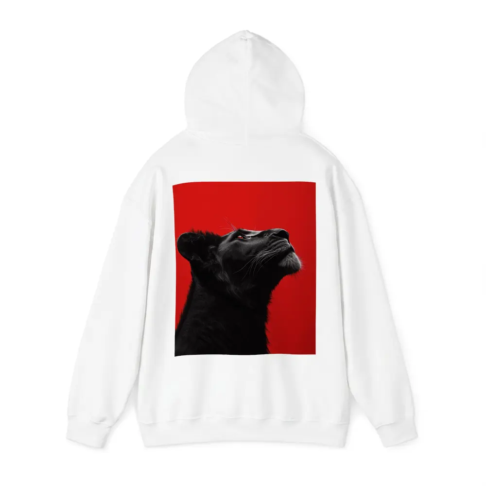 Black Panther Portrait On Red Background – Hoodies