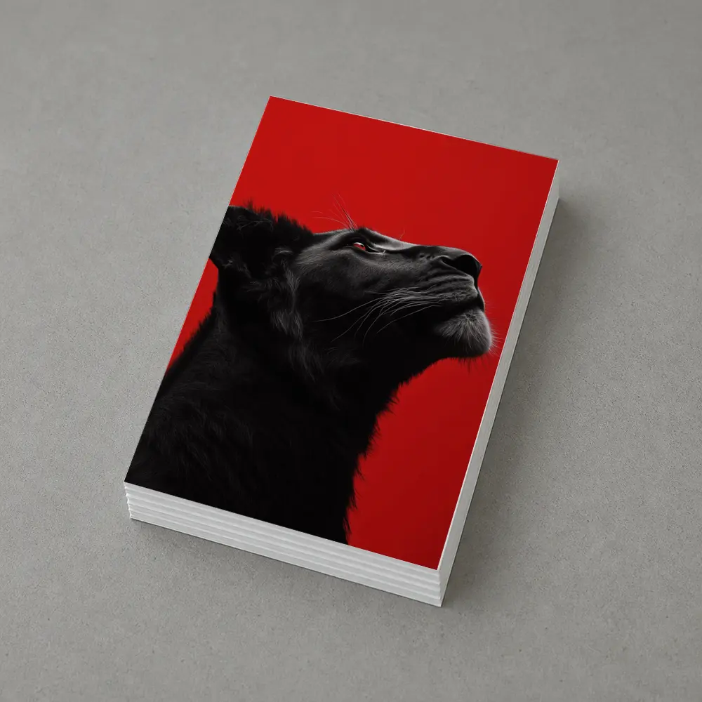 Black Panther Portrait On Red Background – Postcards