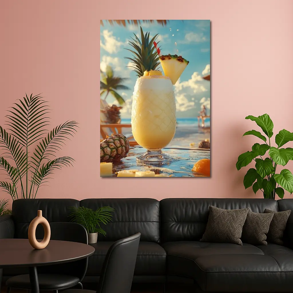 Pina Colada Cocktail Tropical Beach Bar – Wall Art