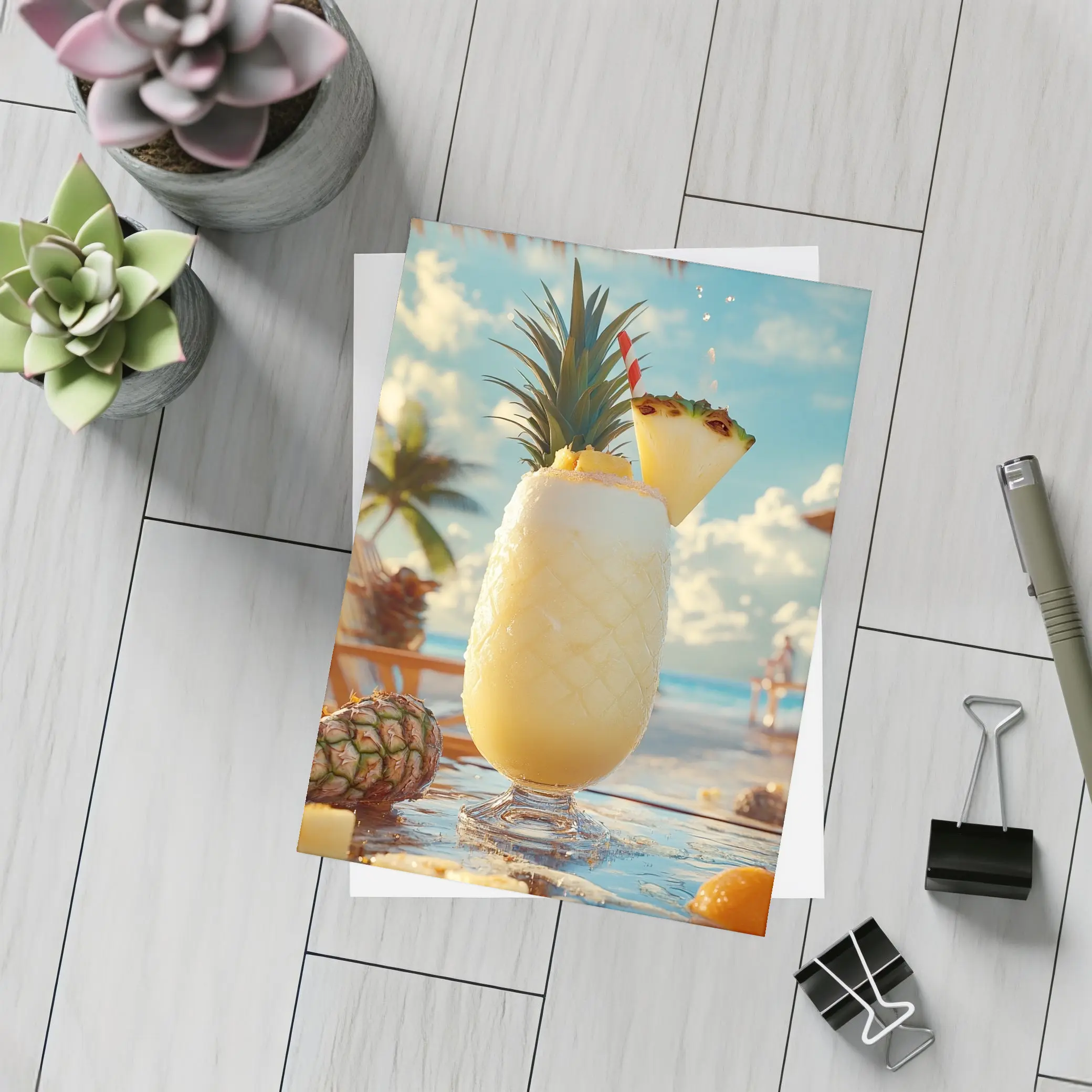 Pina Colada Cocktail Tropical Beach Bar – Postcards