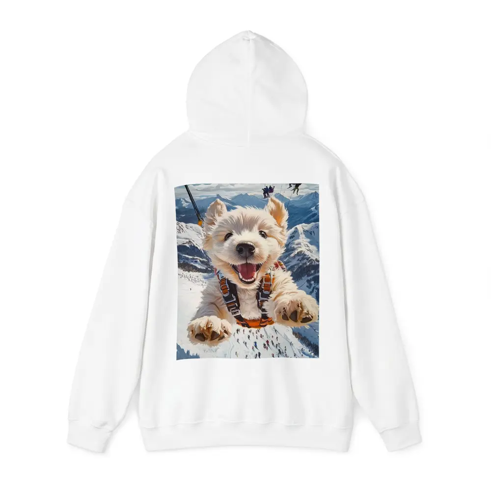 West Highland Terrier Skydiving Snowy Mountain Background – Hoodies