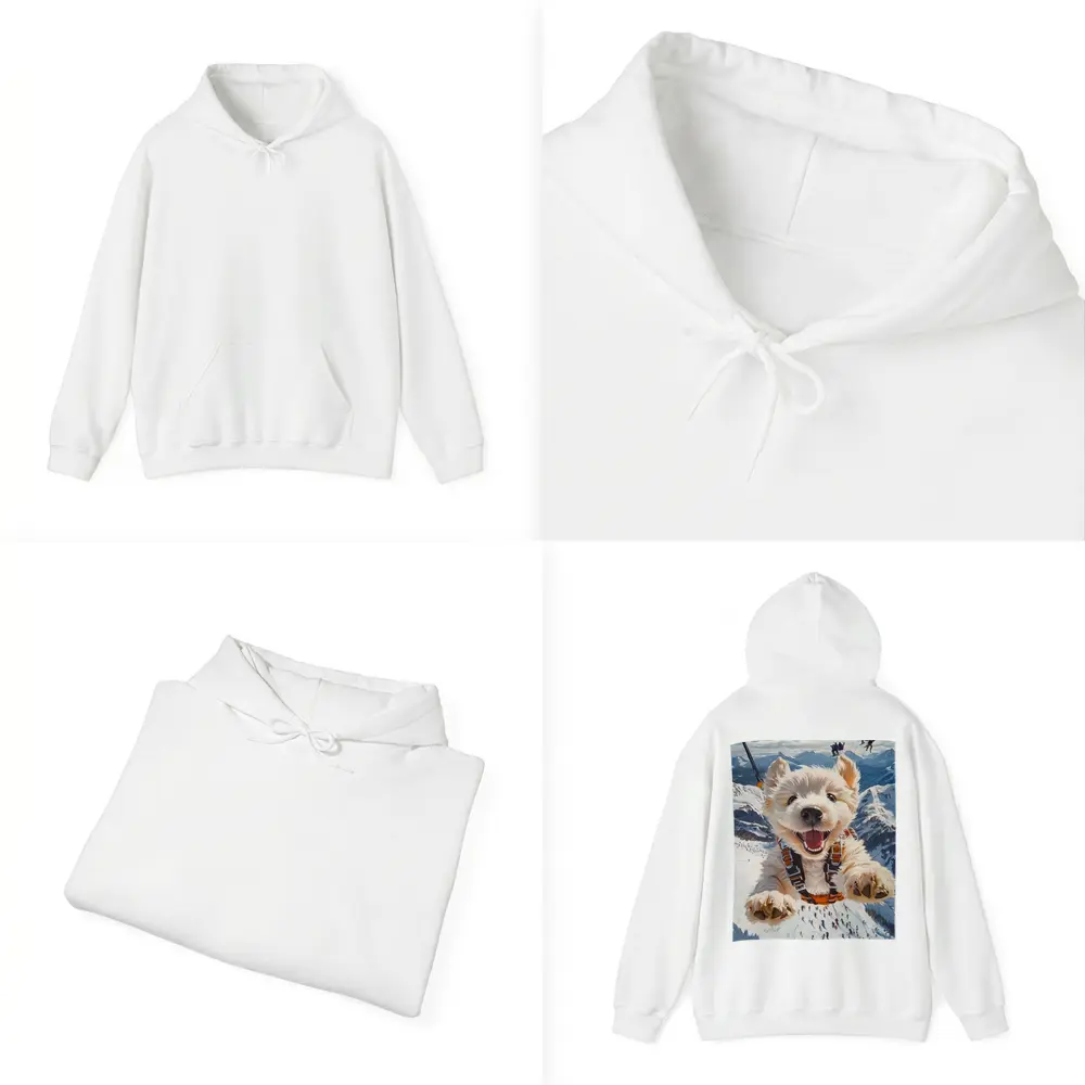 West Highland Terrier Skydiving Snowy Mountain Background – Hoodies