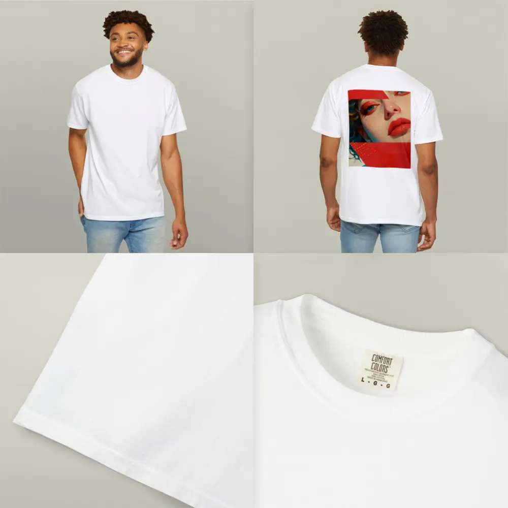 Bold Red Makeup Woman Pop Art Style – T-Shirts
