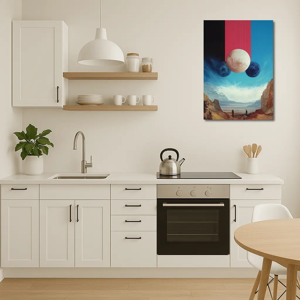 Surreal Planets Desert Canyon Collage Art – Wall Art