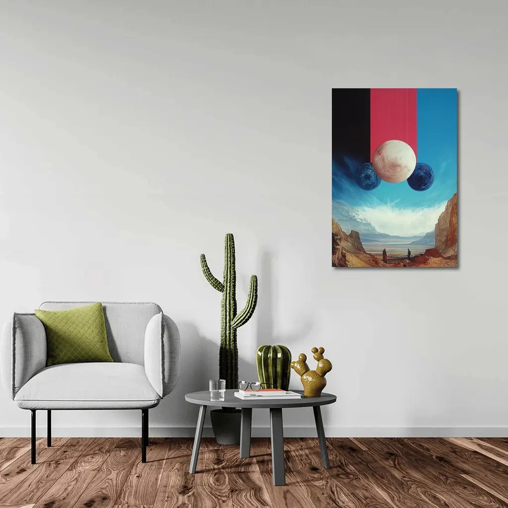 Surreal Planets Desert Canyon Collage Art – Wall Art
