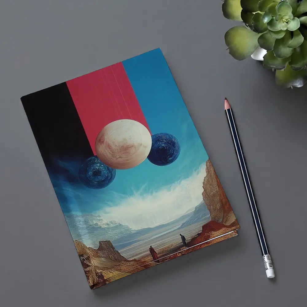 Surreal Planets Desert Canyon Collage Art – Notebooks