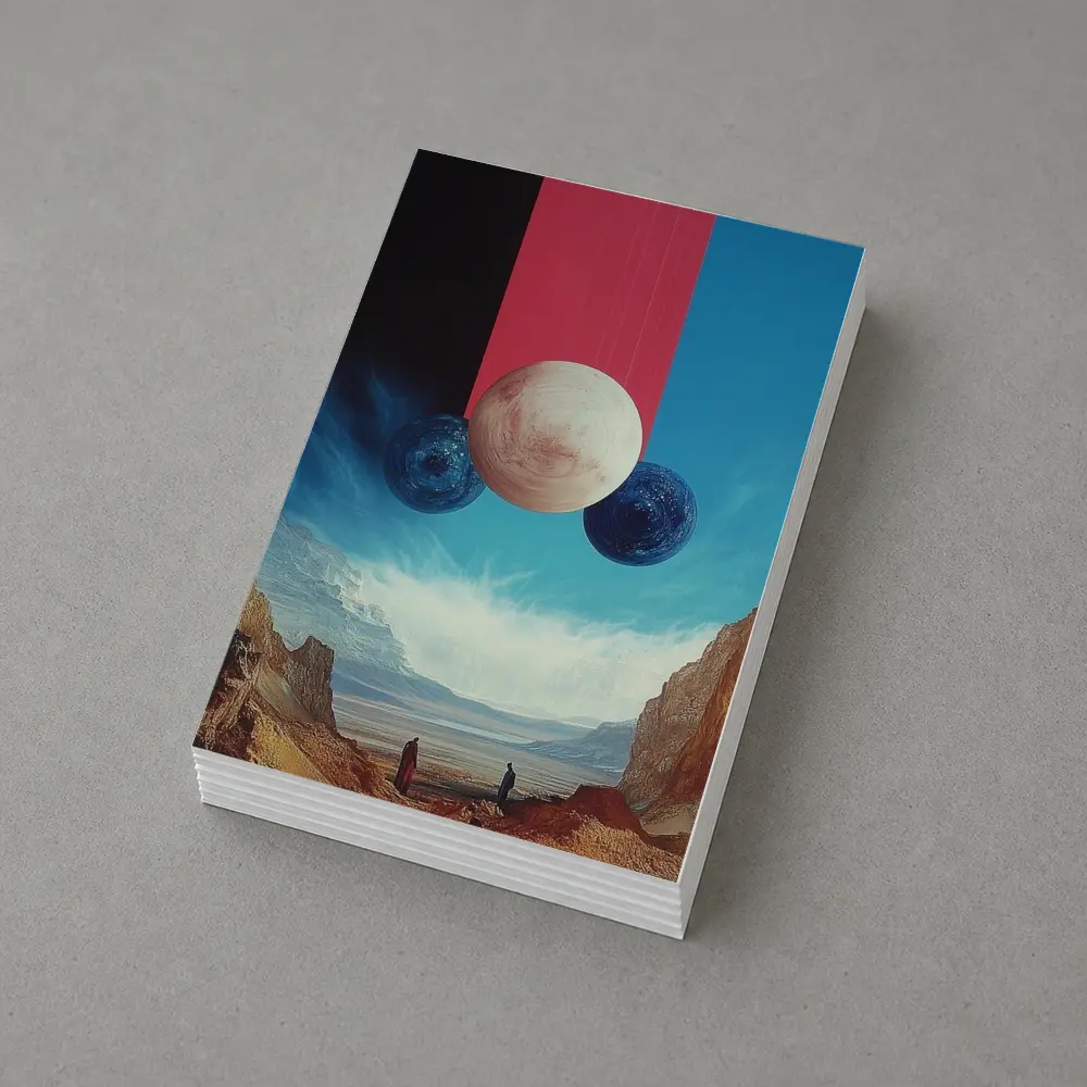 Surreal Planets Desert Canyon Collage Art – Postcards