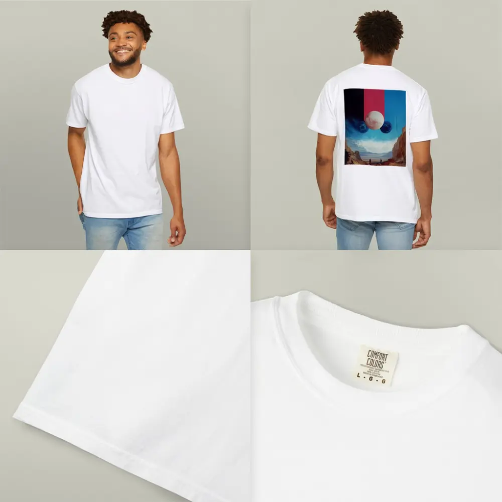 Surreal Planets Desert Canyon Collage Art – T-Shirts