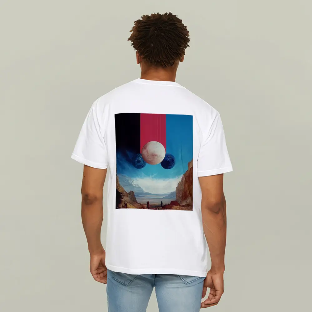 Surreal Planets Desert Canyon Collage Art – T-Shirts