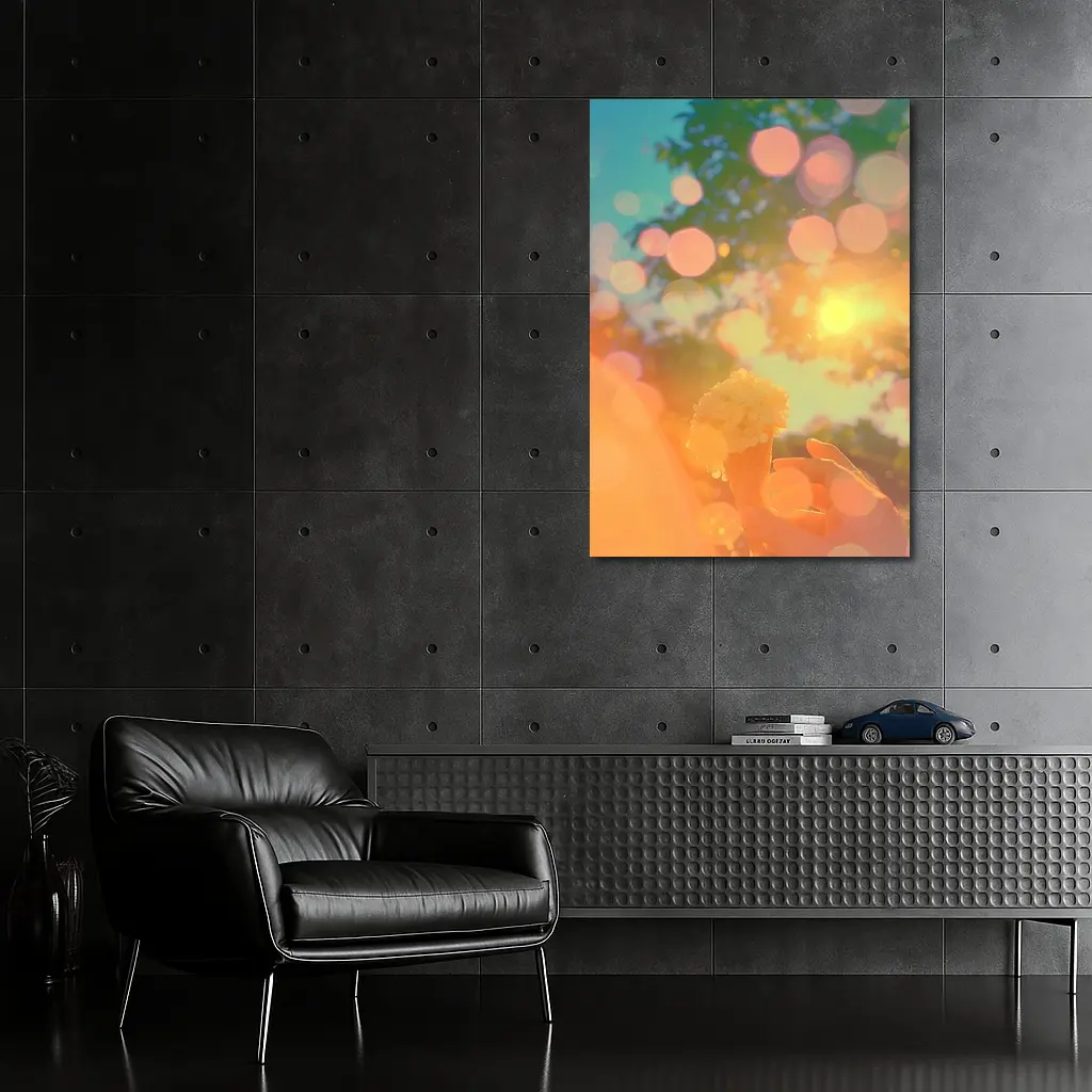 Ice Cream Cone Held Against Summer Sky – Wall Art