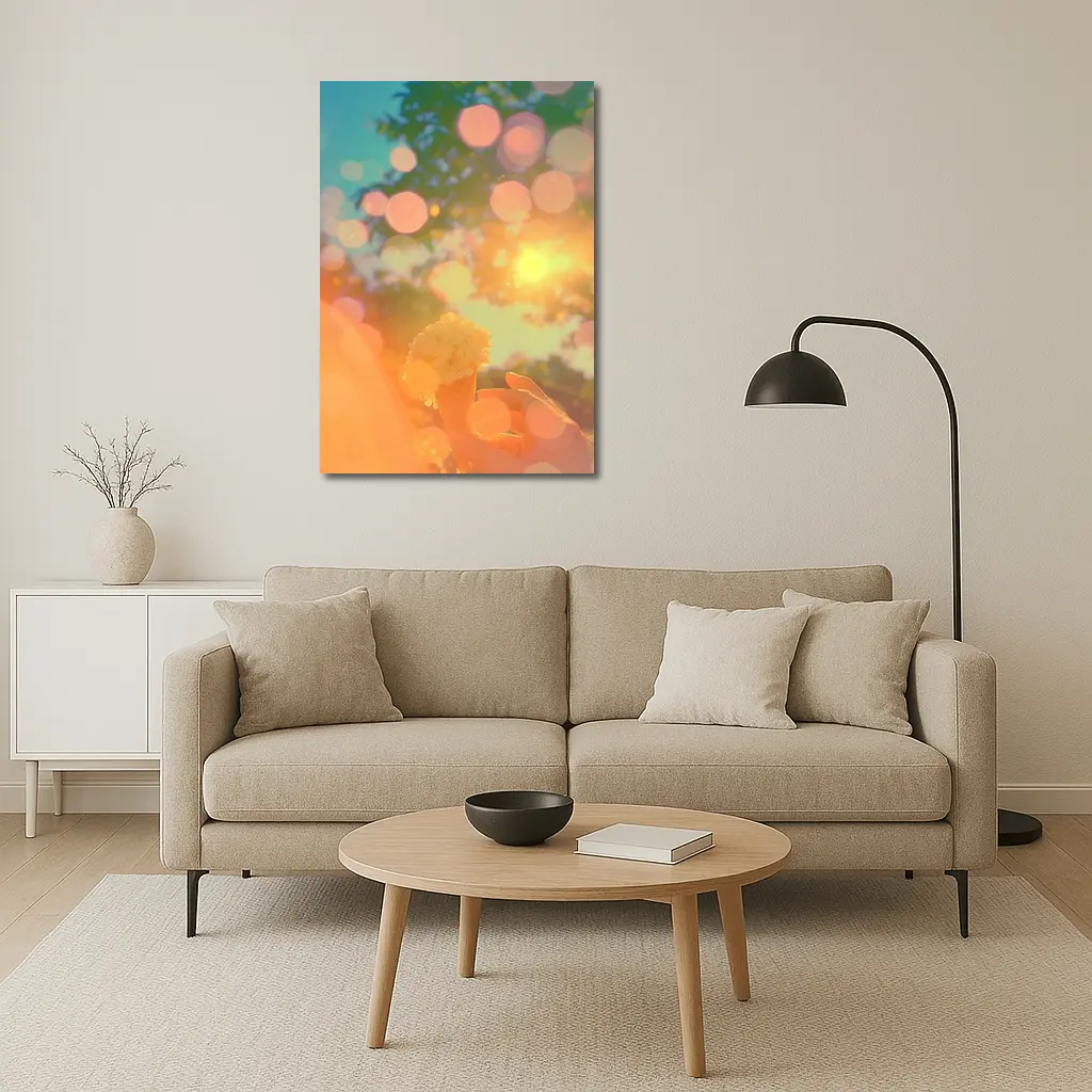 Ice Cream Cone Held Against Summer Sky – Wall Art