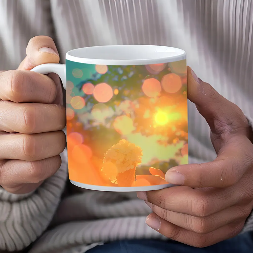 Ice Cream Cone Held Against Summer Sky – Mugs