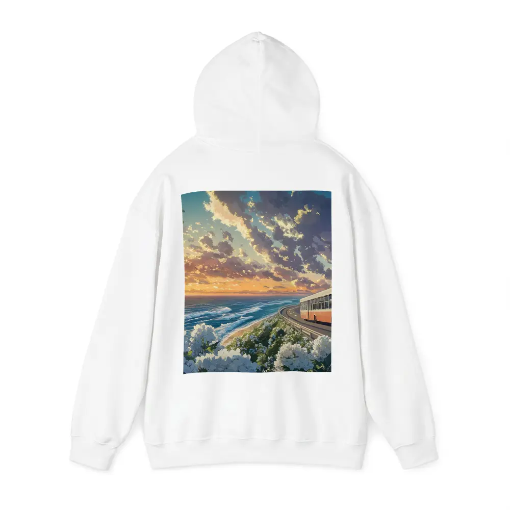 Anime Bus Coastal Road Sunset Ocean – Hoodies