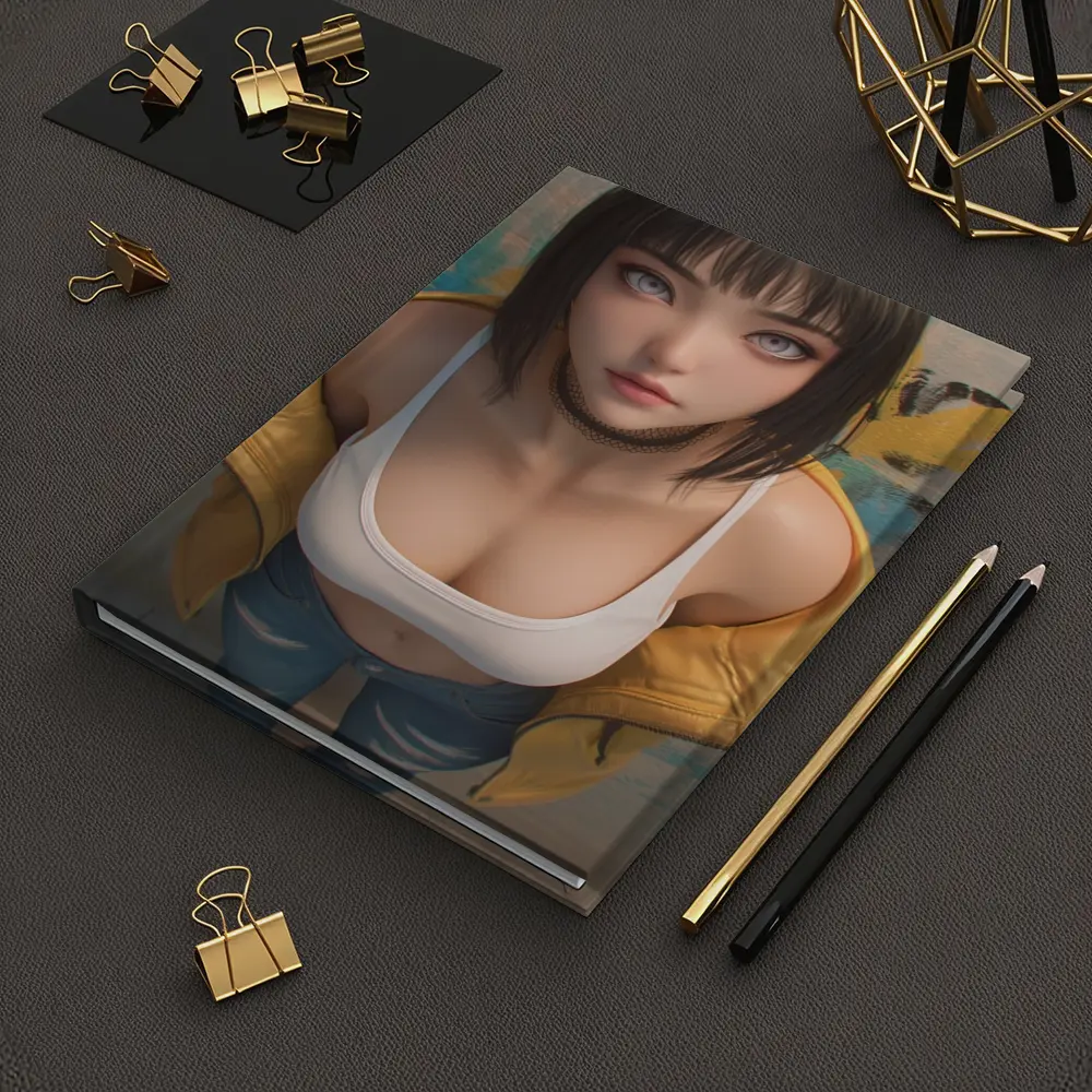 Anime Girl Yellow Jacket Graffiti Wall – Notebooks