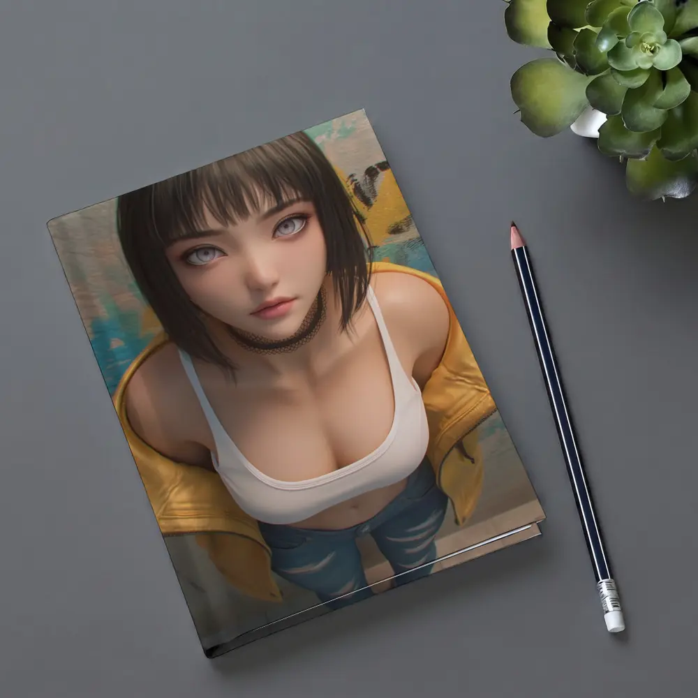 Anime Girl Yellow Jacket Graffiti Wall – Notebooks