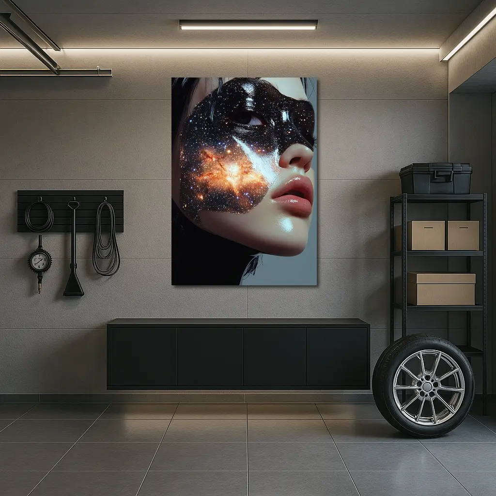 Woman Face Galaxy Mask Space Art – Wall Art