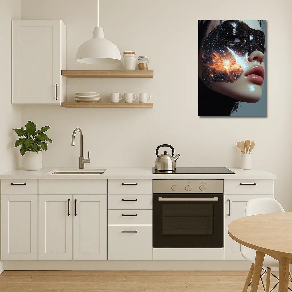 Woman Face Galaxy Mask Space Art – Wall Art