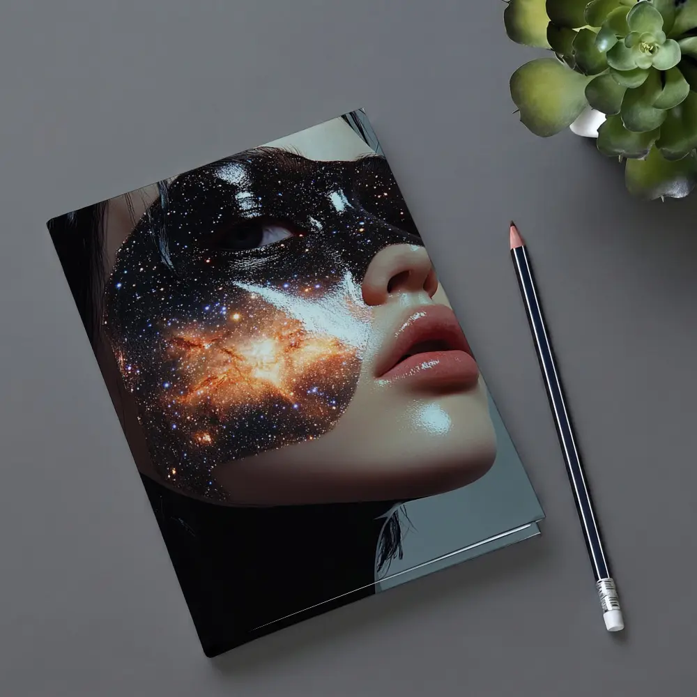 Woman Face Galaxy Mask Space Art – Notebooks