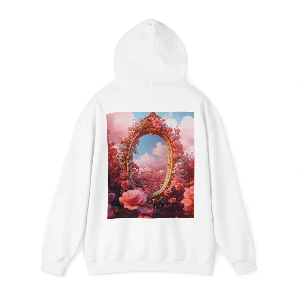 Gold Ornate Mirror Roses Pink Sky – Hoodies
