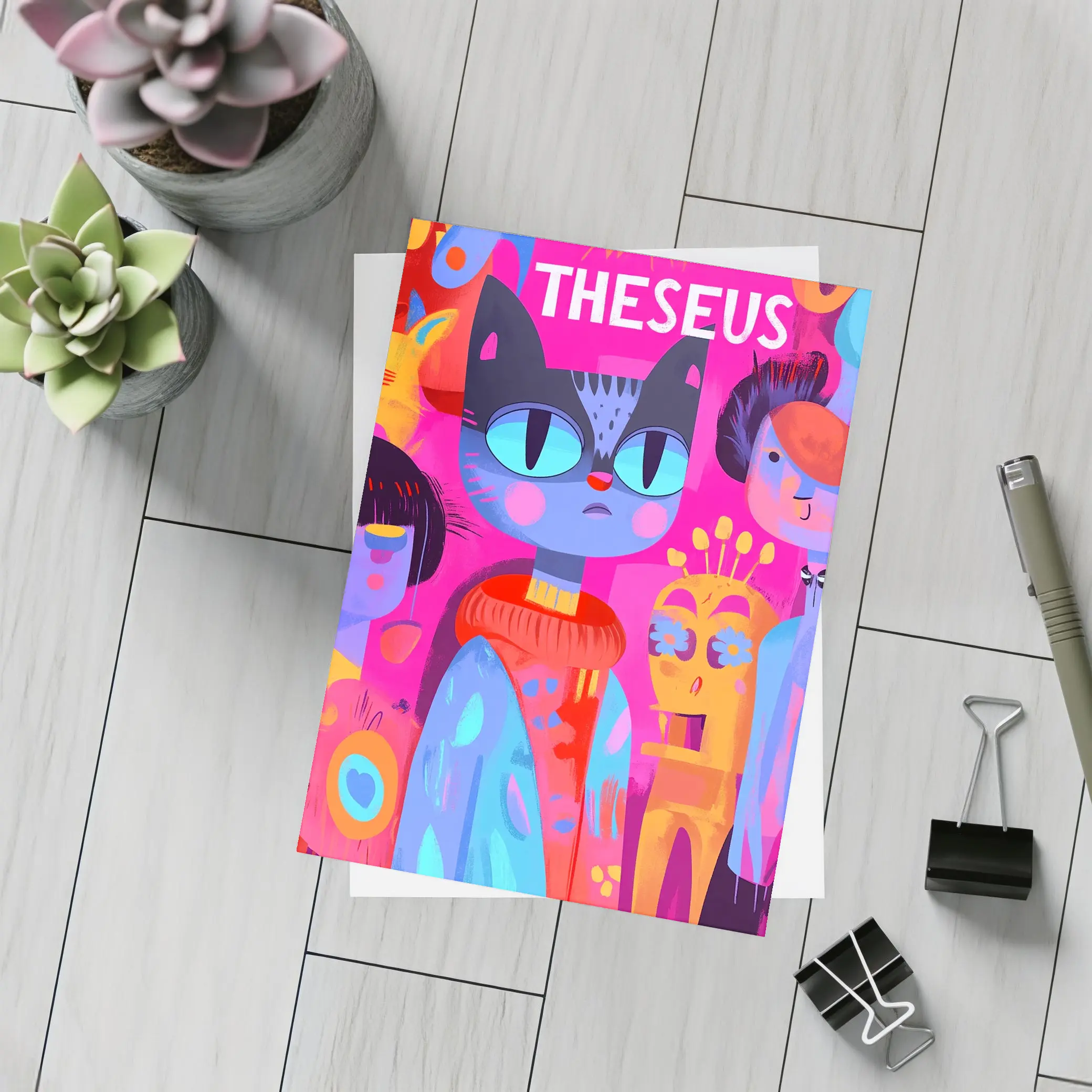 Theseus Cat Pop Art Colorful Characters – Postcards