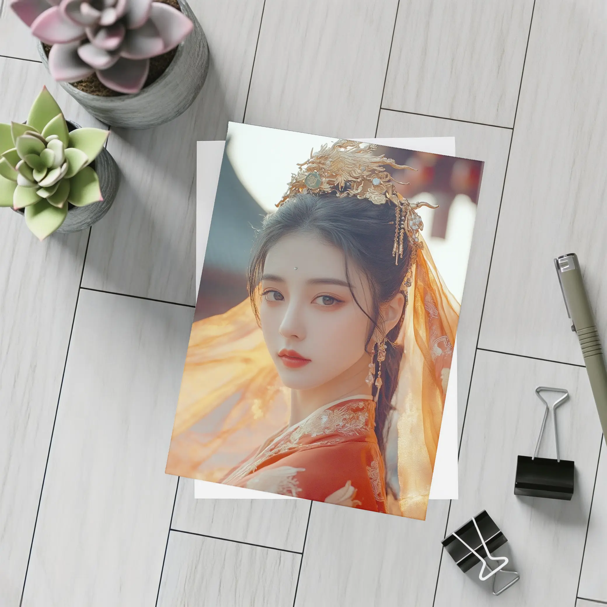 Chinese Hanfu Woman Red Traditional Dress – Postcards
