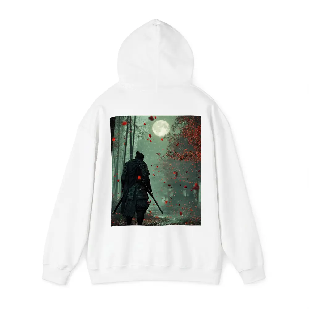 Samurai Warrior Moon Forest Red Petals – Hoodies