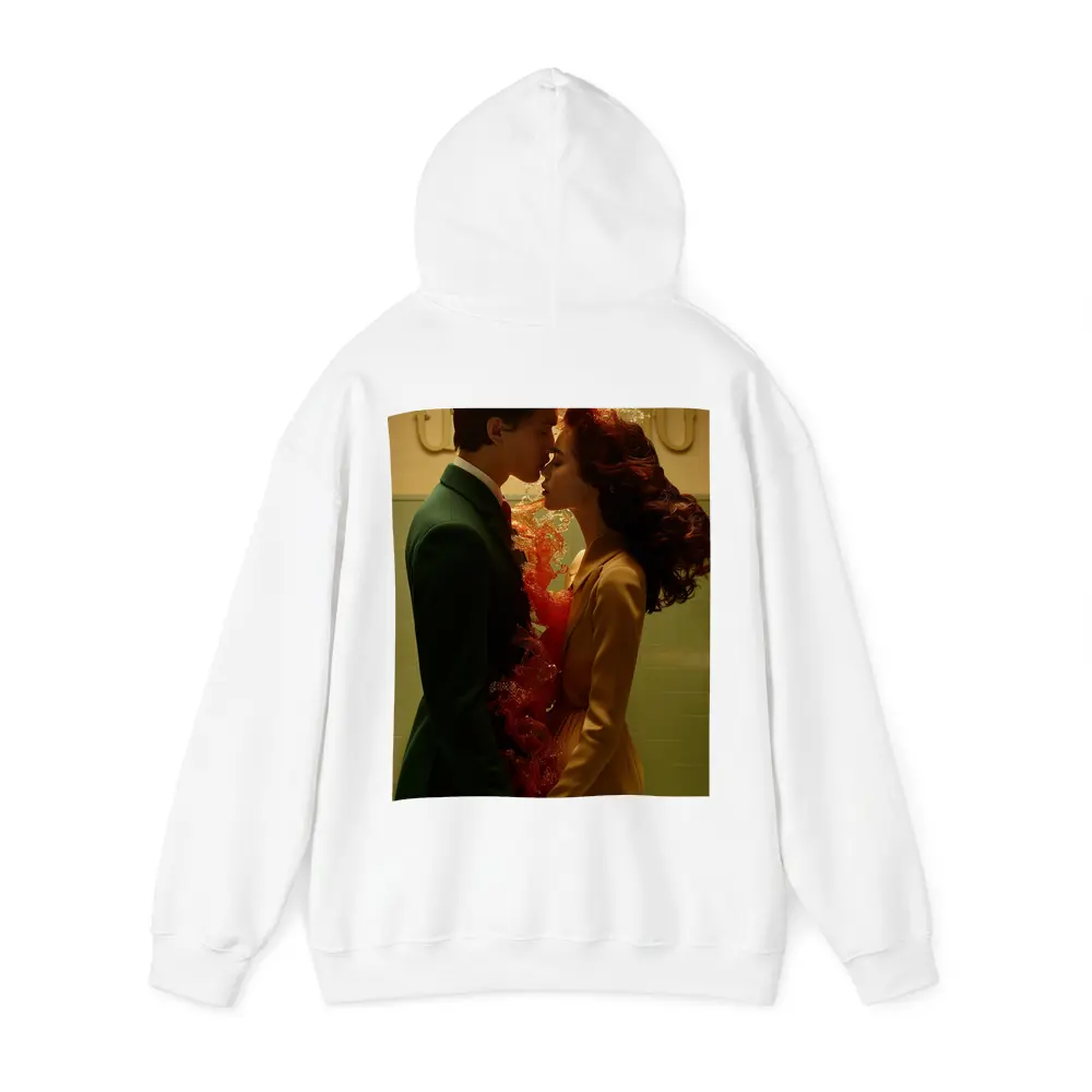 Couple Kissing Fire Water Surreal Romance – Hoodies
